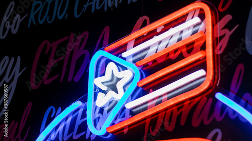 Puerto Rico flag neon sign