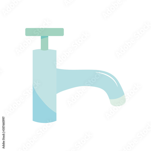 water faucet icon, flat style