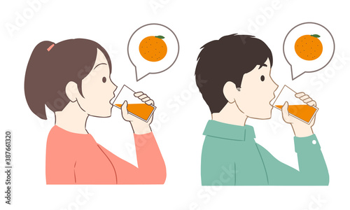 オレンジジュースを飲む(線無し)