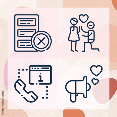 Simple set of rejected related lineal icons