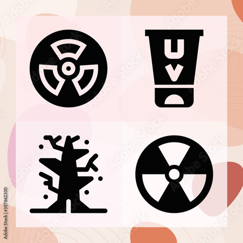 Simple set of alpha ray related filled icons