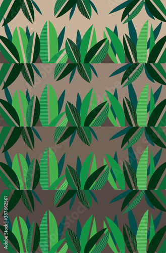  modern set of green leaves background