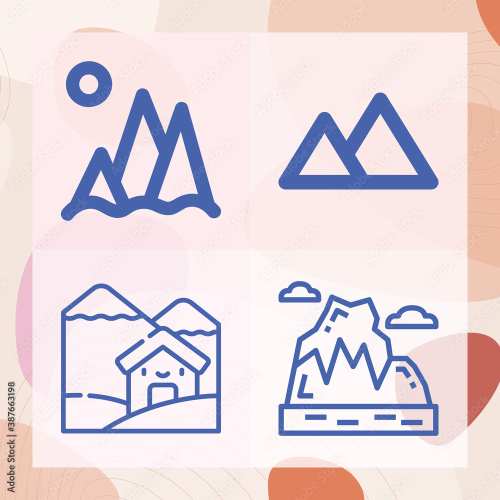 Simple set of heights related lineal icons