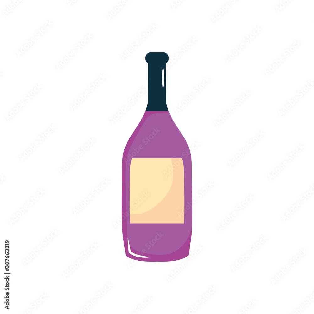 icon of wine bottle, flat style icon of wine bottle, flat style