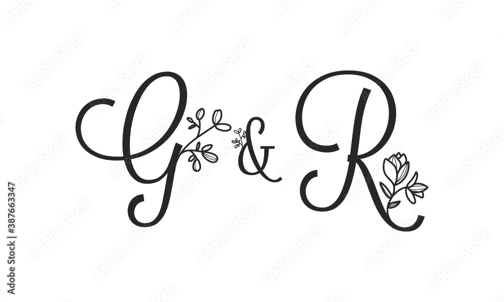 G&R floral ornate letters wedding alphabet characters G&R floral ornate letters wedding alphabet characters