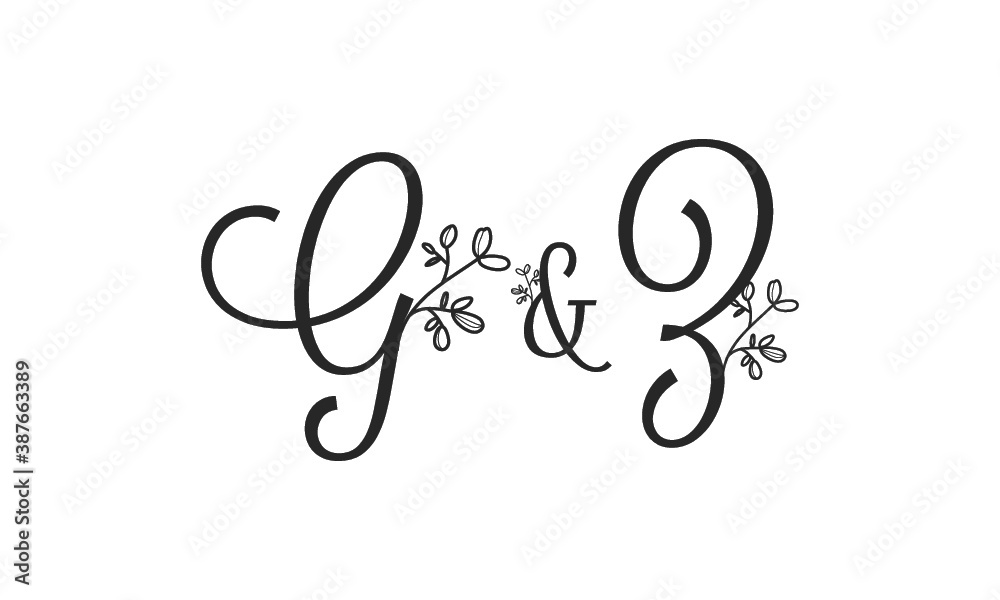 G&Z floral ornate letters wedding alphabet characters G&Z floral ornate letters wedding alphabet characters