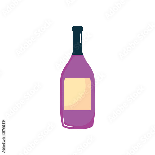 icon of wine bottle, flat style