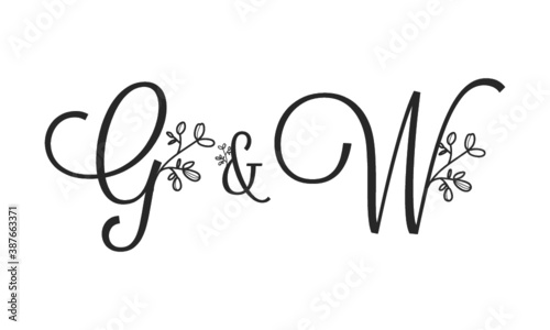 G&W floral ornate letters wedding alphabet characters © ochakov