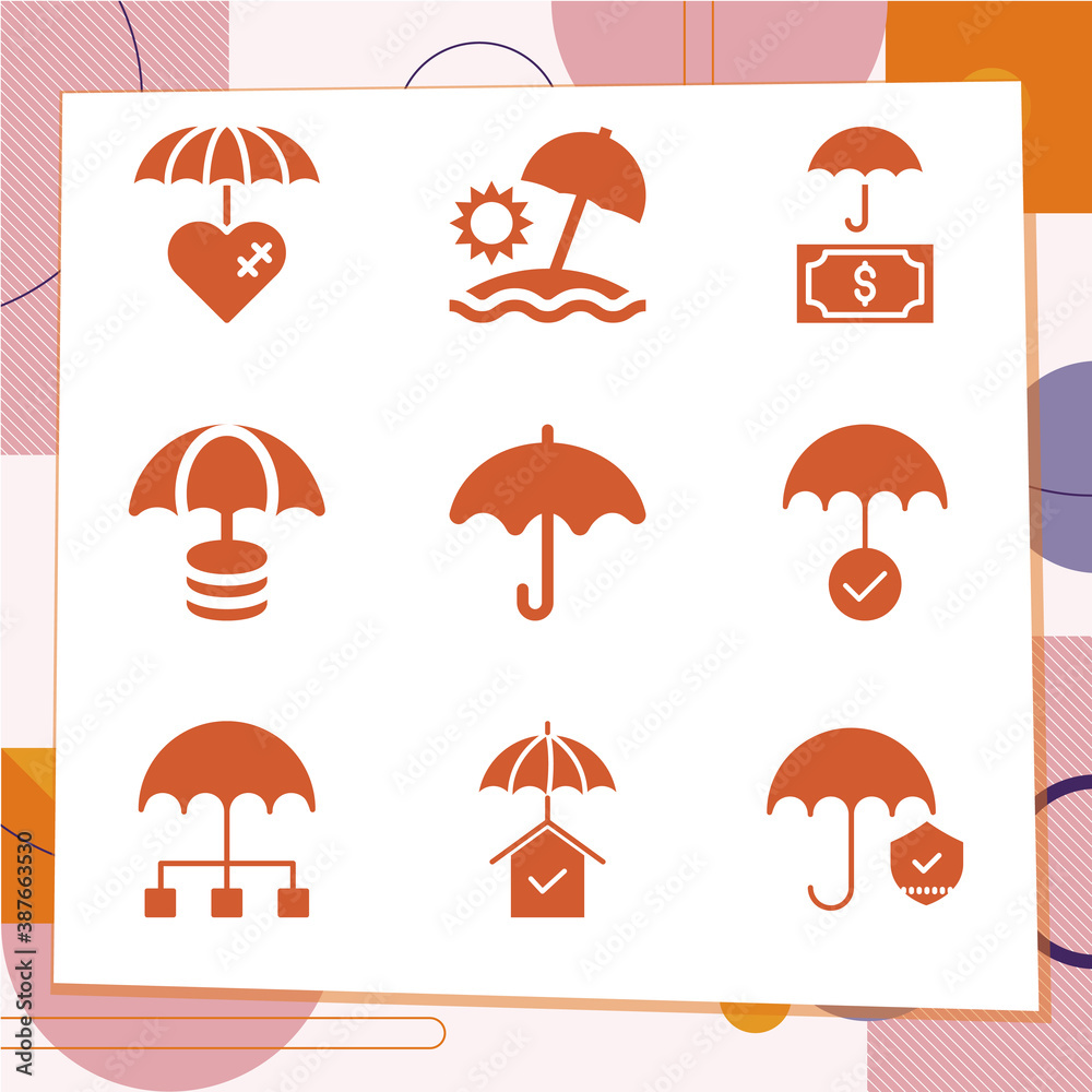 Simple set of 9 icons related to guise Simple set of 9 icons related to guise