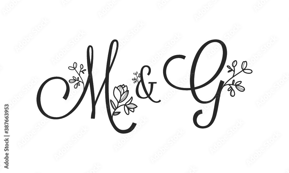 M&G floral ornate letters wedding alphabet characters M&G floral ornate letters wedding alphabet characters