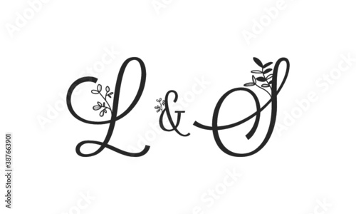 L&S floral ornate letters wedding alphabet characters