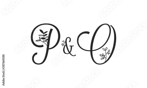P&O floral ornate letters wedding alphabet characters
