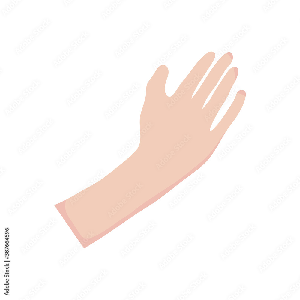 icon of open hand, flat style icon of open hand, flat style