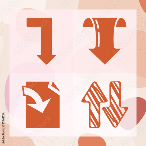 Simple set of lowered related filled icons