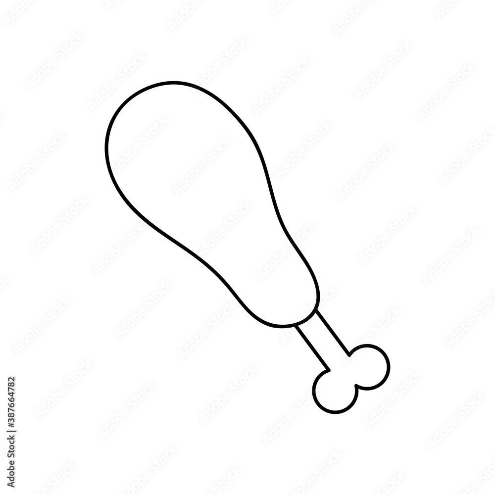 chicken thigh icon, line style chicken thigh icon, line style