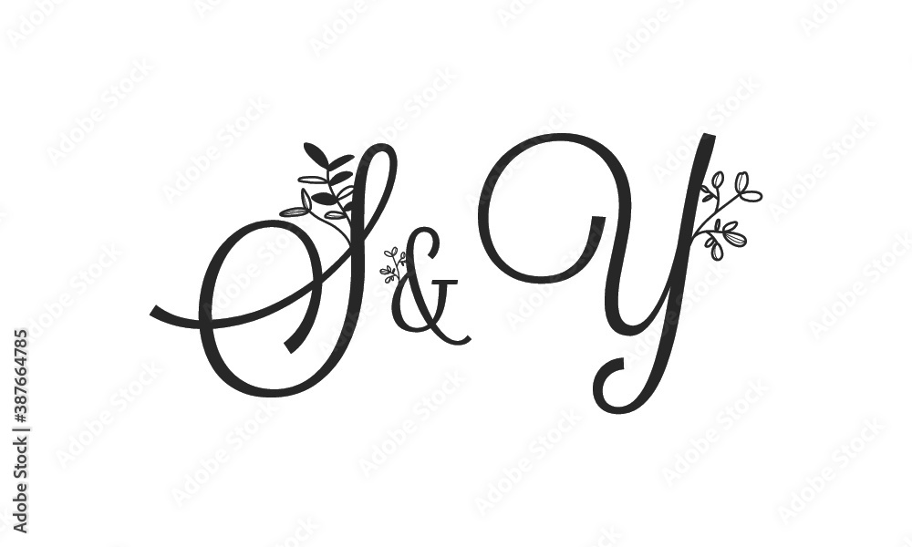 S&Y floral ornate letters wedding alphabet characters S&Y floral ornate letters wedding alphabet characters