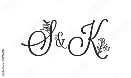 S&K floral ornate letters wedding alphabet characters