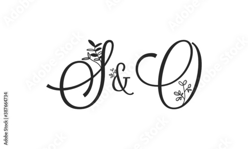 S&O floral ornate letters wedding alphabet characters