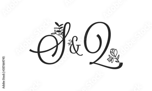 S&Q floral ornate letters wedding alphabet characters