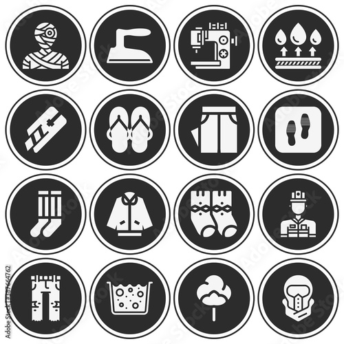 16 pack of garment  filled web icons set