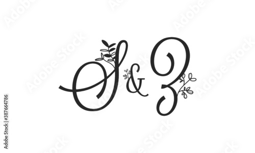 S&Z floral ornate letters wedding alphabet characters