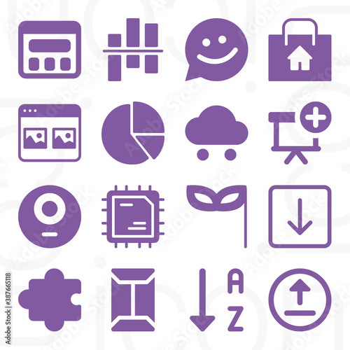 16 pack of polish up  filled web icons set