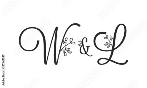 W&L floral ornate letters wedding alphabet characters