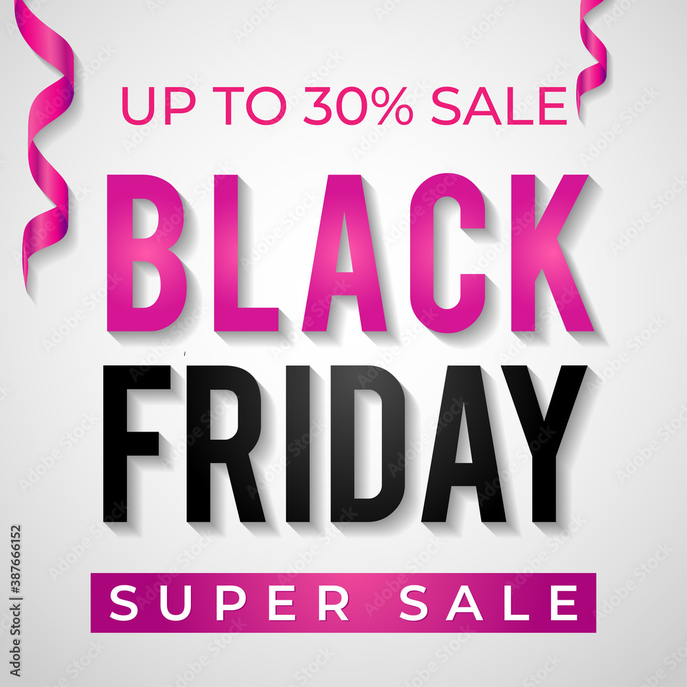 black friday sale elegant banner design ribbon pink black friday sale elegant banner design ribbon pink