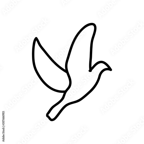 bird dove icon, line style
