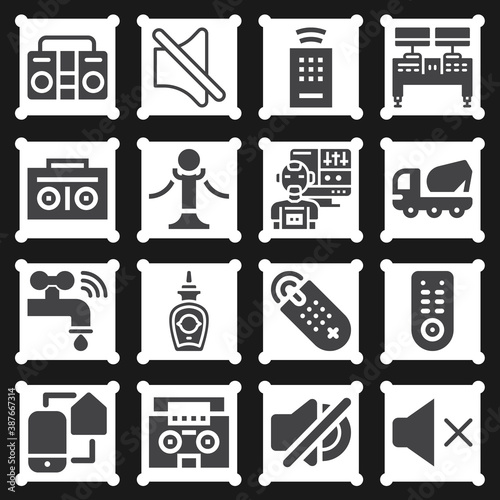 16 pack of curb  filled web icons set