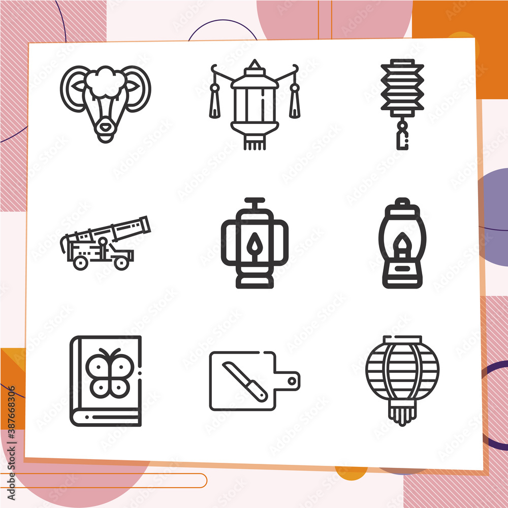 Simple set of 9 icons related to islamic Simple set of 9 icons related to islamic