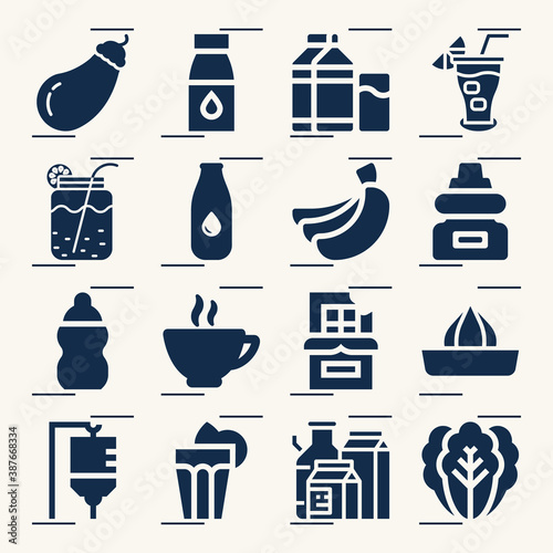 Simple set of bodily fluid related filled icons.