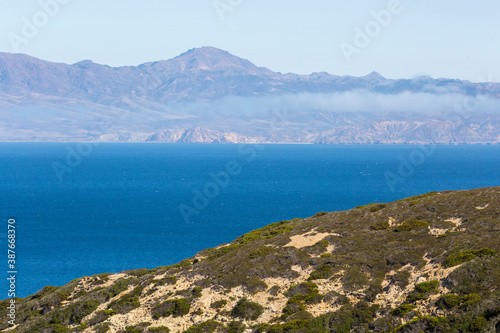 Landscape view of the beach on Santa Rosa Island during the day in Channel Islands National Park  California .