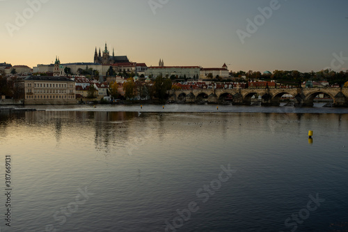 detail of an iron fence in the city center and blurred background