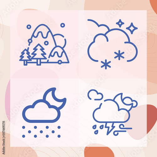 Simple set of come down related lineal icons