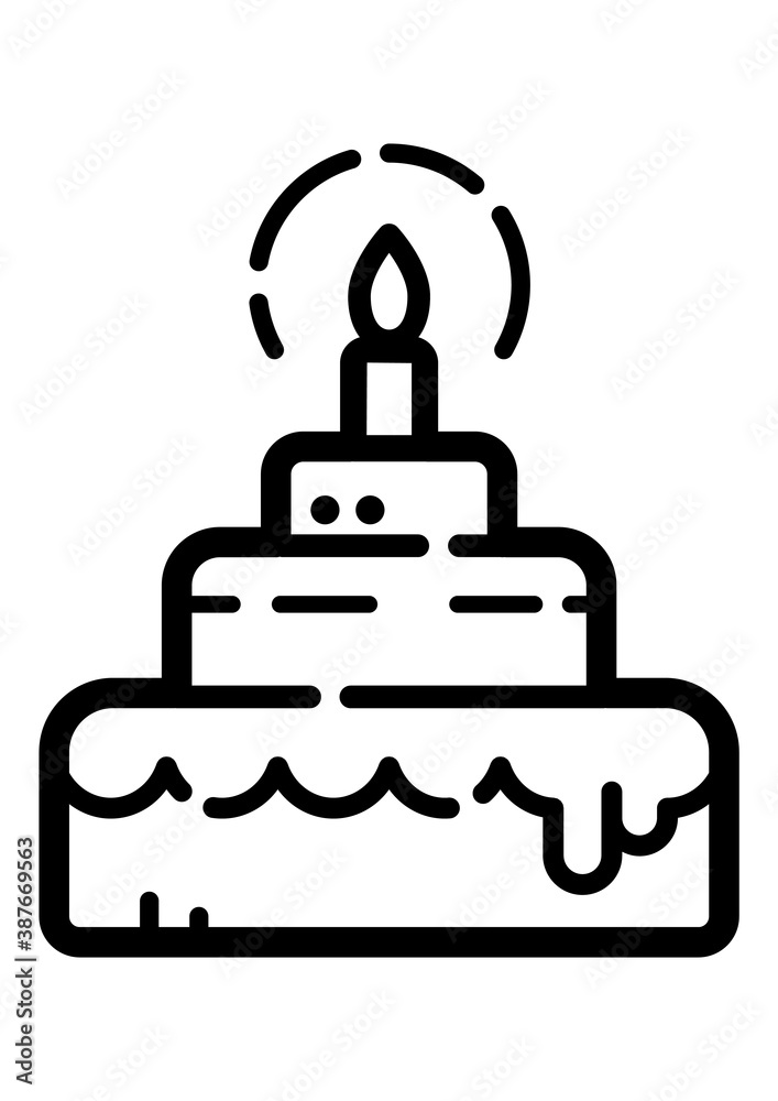 Cake Flat Icon Isolated On White Background Cake Flat Icon Isolated On White Background