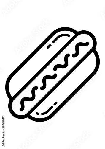 Hotdog Flat Icon Isolated On White Background
