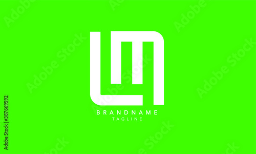 Alphabet letters Initials Monogram logo LM, ML, L and M