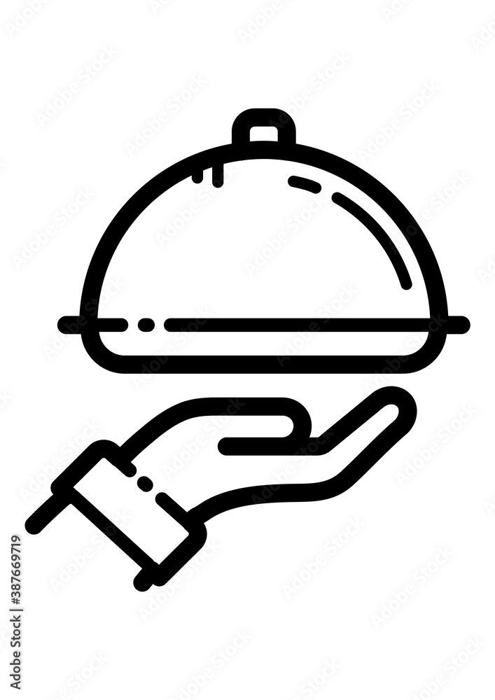 Dish In Hand Flat Icon Isolated On White Background
