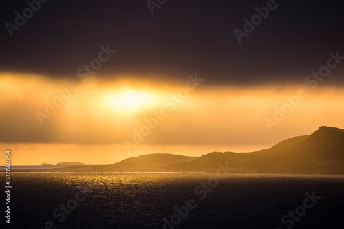 Landscape view of the sunrise on Santa Rosa Island in Channel Islands National Park  California .