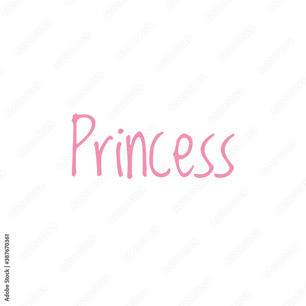 ''Princess'' Word Illustration / Sign / Lettering / To Print / For Design / Development / Web/App Development