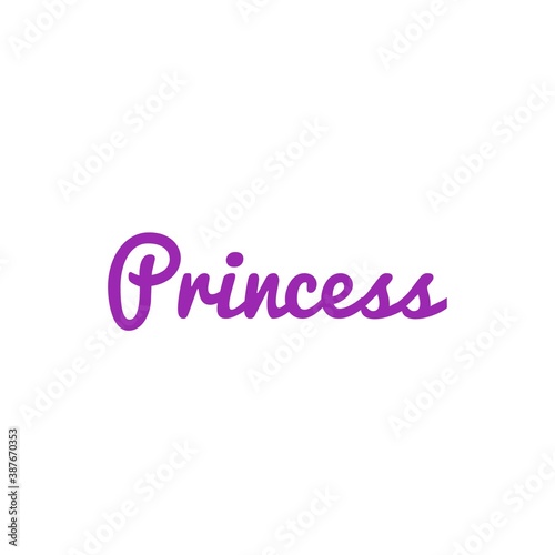 ''Princess'' Word Illustration / Sign / Lettering / To Print / For Design / Development / Web/App Development