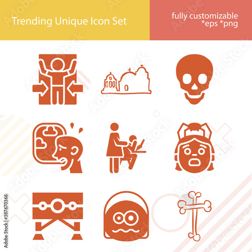 Simple set of persecution related filled icons.