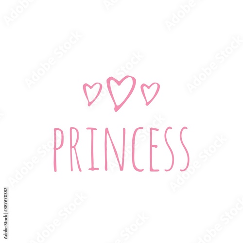 ''Princess'' Word Illustration / Sign / Lettering / To Print / For Design / Development / Web/App Development