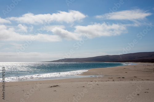 Landscape view of the beach on Santa Rosa Island during the day in Channel Islands National Park  California .