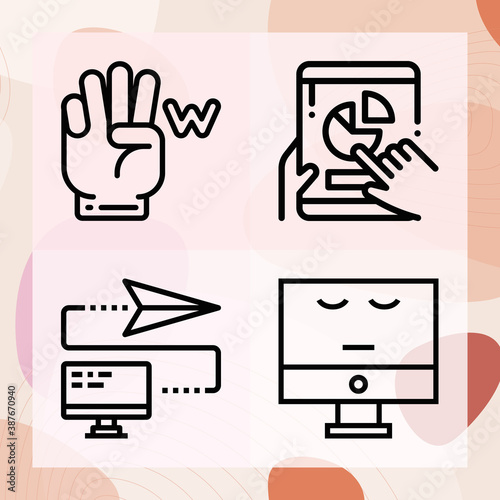 Simple set of fax related lineal icons