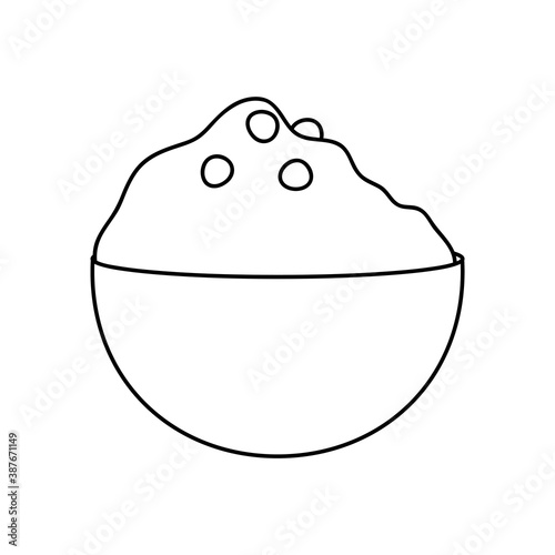 mashed potato bowl icon, line style