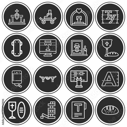 16 pack of pulpit  lineal web icons set