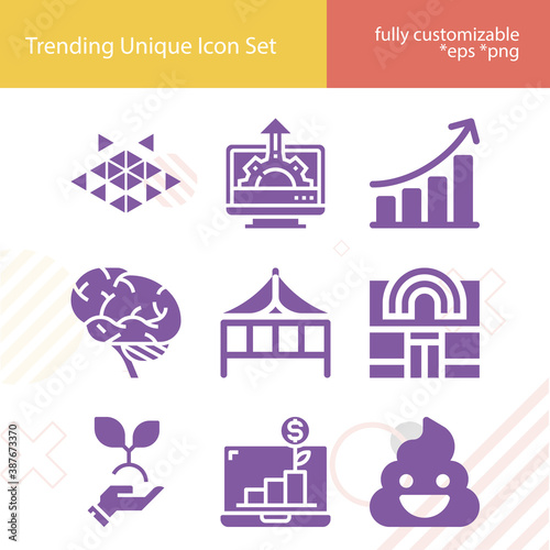 Simple set of hormone related filled icons.