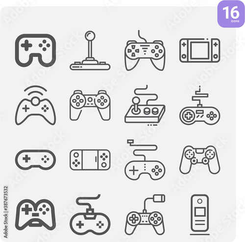 Simple set of governor related lineal icons.